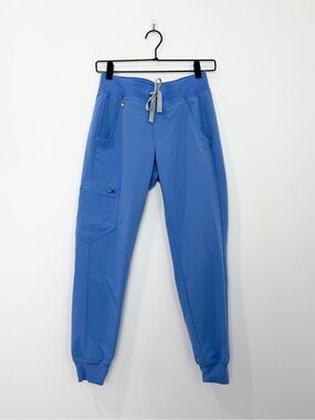 Figs High Waisted Zamora Jogger Scrub Pants Blue PO# 4160 size XXS Petite